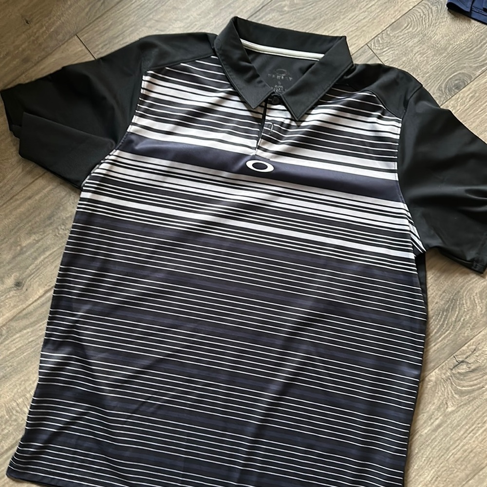 Oakley striped polo